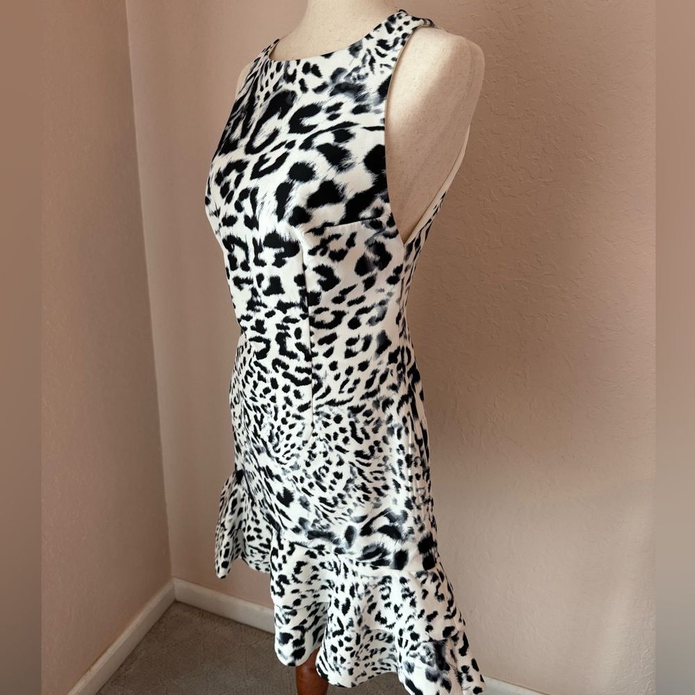 NWT Keepsake the label Borderline dress  fit and flare snow leopard print dress - Picture 10 of 14